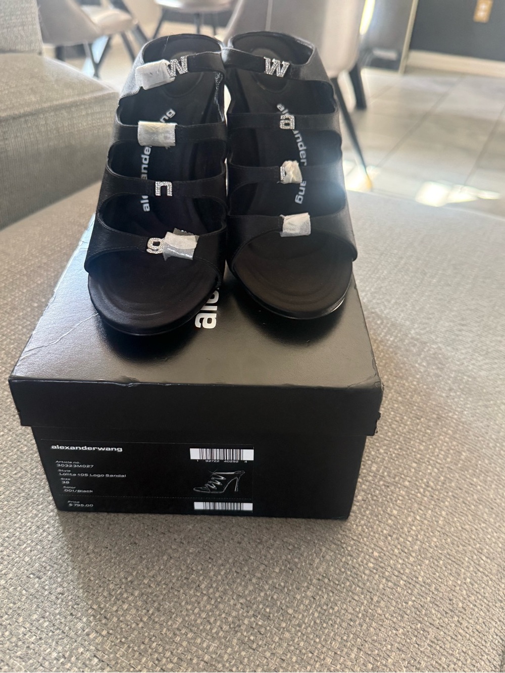 Alexander Wang Black Multi-Strap Heeled Sandals